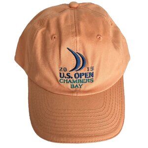 USGA Golf Cap Hat Adult OSFA Orange 2015 US Open Chambers Bay Strap Back Men’s